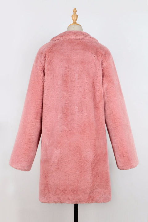 Jacket Bomber Turn Down Collar Flocking Cardigan Rabbit Fur Loose Outwear CODE: KAR358