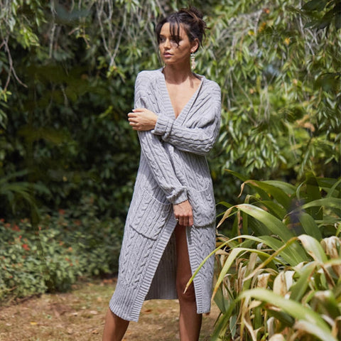 Sweaters Women Long Sleeve New Female Elegant Pocket Knitted Outerwear Sweater CODE: KAR413