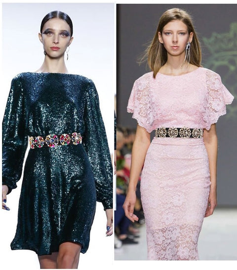 Rhinestone narrow belt With elastic dress shirt Girdle CODE: KAR456