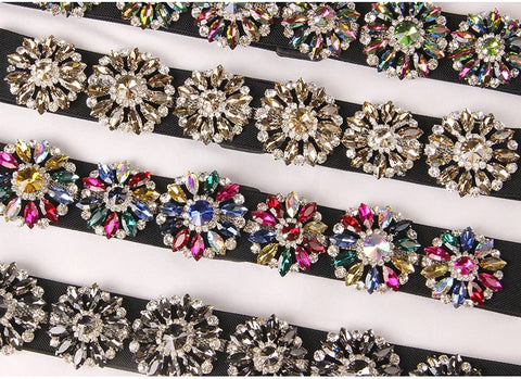 Rhinestone narrow belt With elastic dress shirt Girdle CODE: KAR456