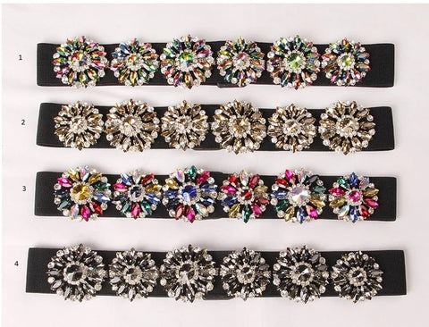 Rhinestone narrow belt With elastic dress shirt Girdle CODE: KAR456