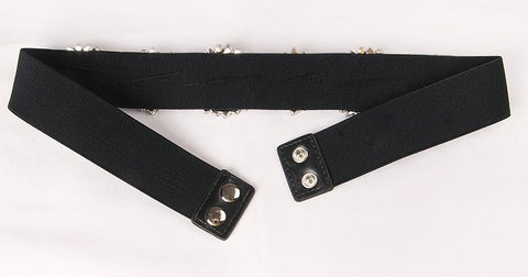 Rhinestone narrow belt With elastic dress shirt Girdle CODE: KAR456