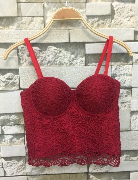 Lace Push Up Bralet Women's Bustier Corset Wedding Party Top Vest CODE: KAR504