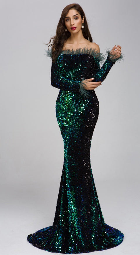 Mermaid Prom Dresses Off The Shoulder Sexy Evening Party Dresses CODE: KAR569