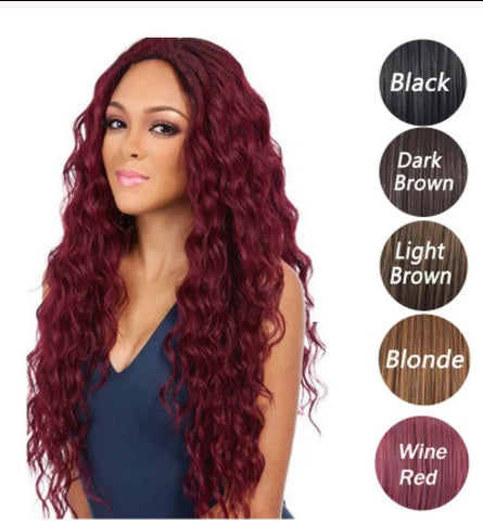 5 Colors Wig Female Gradient Color Small Roll Black Yellow Middle Length Long CODE: KAR662
