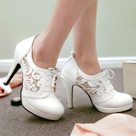 Shoes High Heels Platform Pumps Lace Up Stiletto Heel CODE: KAR674