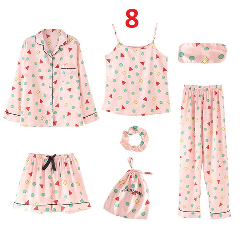 Top&Pants Pajamas Suit Soft Print Flower Sleepwear Nightwear CODE: KAR729