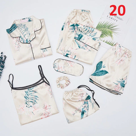 Top&Pants Pajamas Suit Soft Print Flower Sleepwear Nightwear CODE: KAR729