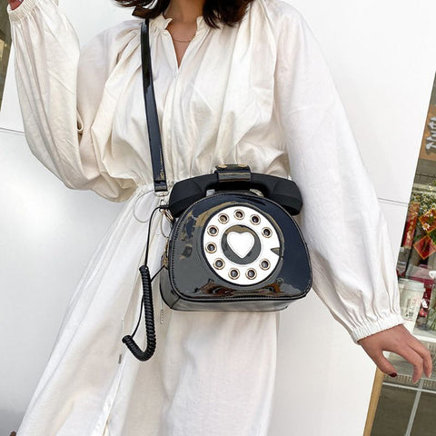 Girl Telephone Shaped Shoulder Bag PU Leather Shopping  CODE: KAR731