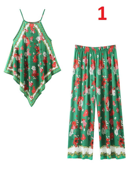High Elastic Waist Female Tops Asymmetry Set  CODE: KAR741