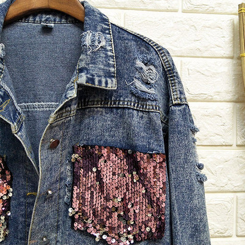 Jacket Loose Casual Short Denim Coat Tops CODE: KAR756