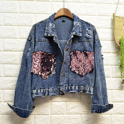 Jacket Loose Casual Short Denim Coat Tops CODE: KAR756