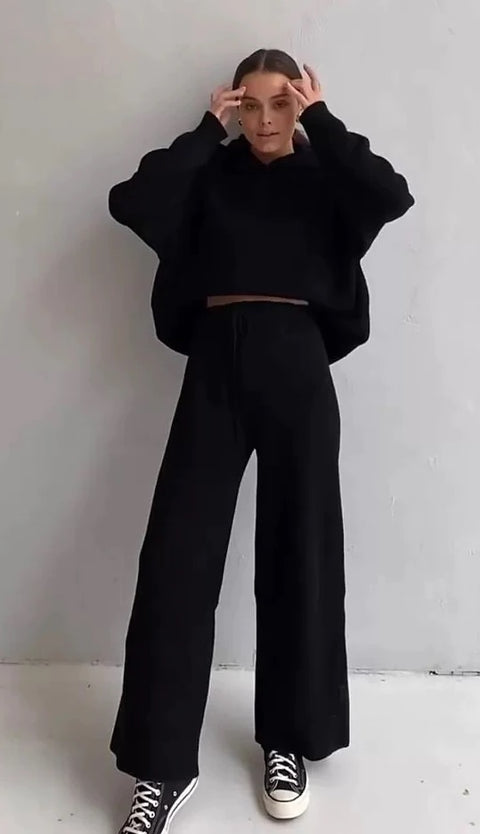 Loose Solid Casual Chic Autumn Knitted Two Piece Set  CODE: KAR785