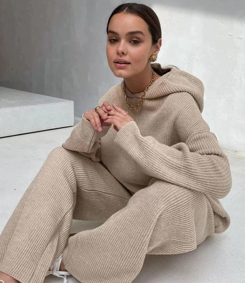 Loose Solid Casual Chic Autumn Knitted Two Piece Set  CODE: KAR785