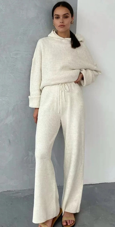 Loose Solid Casual Chic Autumn Knitted Two Piece Set  CODE: KAR785