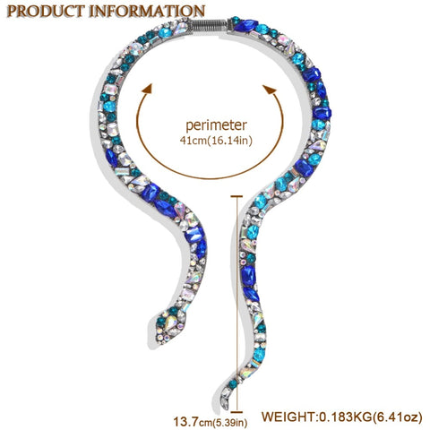 Colorful Crystal Snake Statement Necklace CODE: KAR794