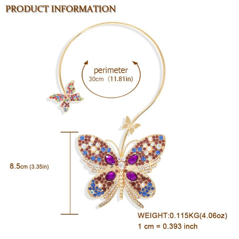 Colorful Crystal Butterfly Pendant Necklace CODE: KAR797