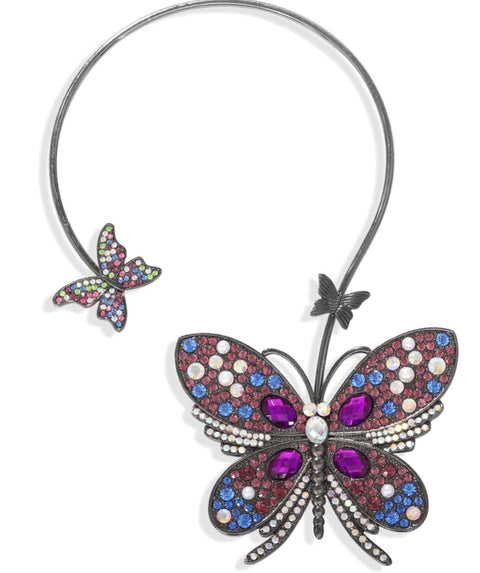 Colorful Crystal Butterfly Pendant Necklace CODE: KAR797