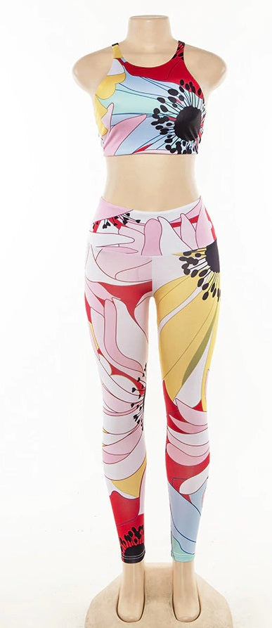 Tracksuit Women 2 Piece Set Elastic Padded Print Set Corp CODE: KAR806