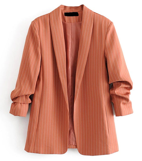 Blazer Striped Jacket Suit Bright Colors Leisure CODE: KAR812