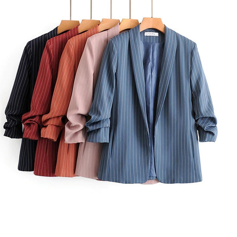 Blazer Striped Jacket Suit Bright Colors Leisure CODE: KAR812
