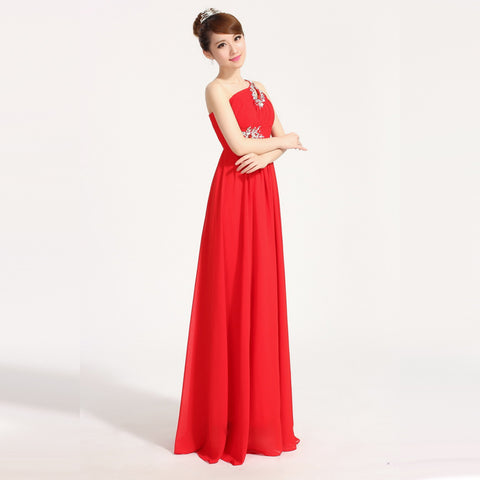 One Shoulder Chiffon Evening Dress CODE: READY253