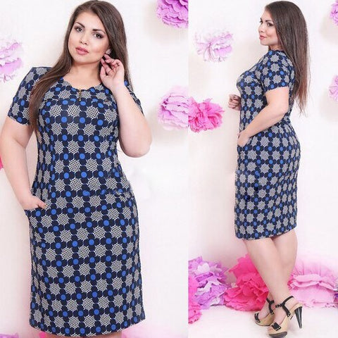 Casual Straight Printed plus size dress CODE: READY460