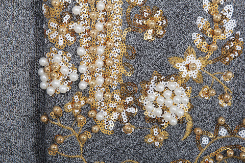 Heavy work beaded sequin embroidery  sweater pants suit CODE: READY708