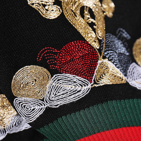 Gold embroidery knit jacket Pant Set Suit CODE: READY715