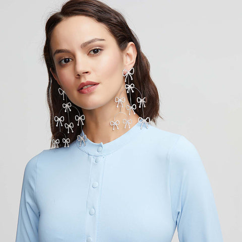 Designer exaggerated diamond tassel earrings CODE: READY837