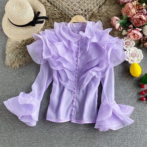 Fairy layered ruffled organza Top CODE: READY848