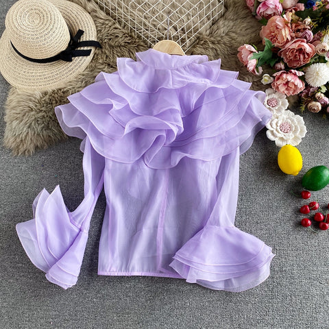 Fairy layered ruffled organza Top CODE: READY848