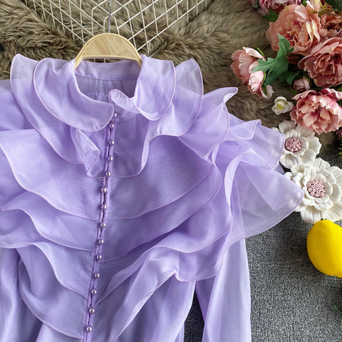 Fairy layered ruffled organza Top CODE: READY848