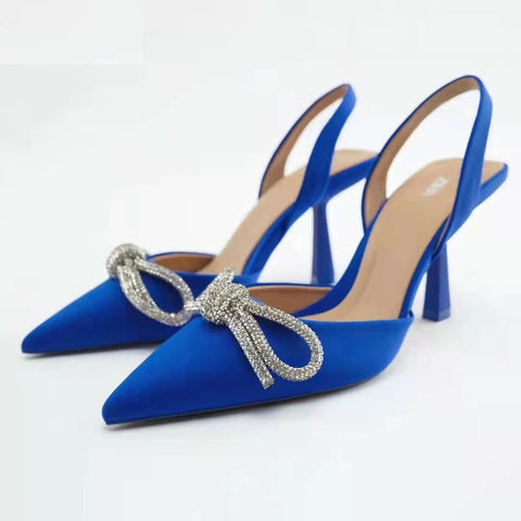 Diamond shiny bow high heel Sandals Shoe CODE: READY895