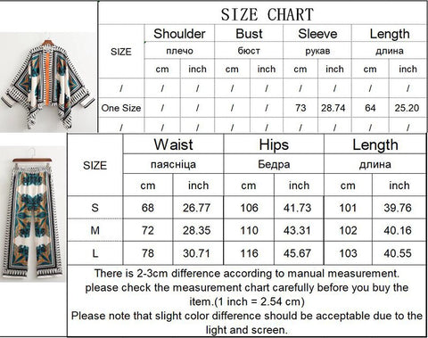 Print Batwing Sleeve Shirt With Loose Wide Leg Pant CODE: READY936