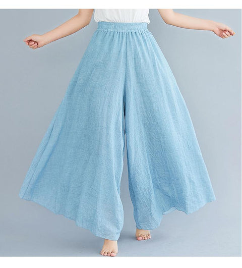 Ankle-length Casual Loose Elastic Waist Wide Leg Pant CODE: READY949