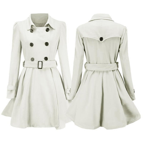 Double Breasted With Belt Buckle Casual Fashionable Coat CODE: READY963