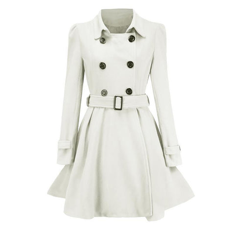 Double Breasted With Belt Buckle Casual Fashionable Coat CODE: READY963
