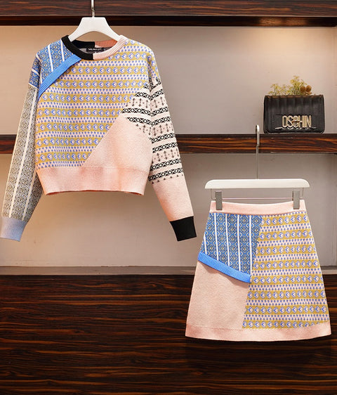 Plus Size Clothing New Style Sweater with Short Skirt Western Style Suit CODE: READY968