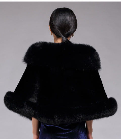 Sleeveless Fur Shawl Cloak CODE: READY975