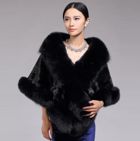 Sleeveless Fur Shawl Cloak CODE: READY975