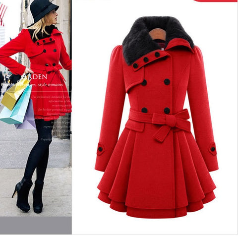 Winter Style High Quality Long Sleeve Turtleneck Thick Belt Coat CODE: READY980