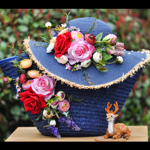 straw bag made Rafi straw hat Set CODE: mon1058