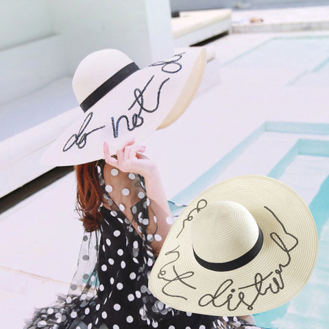 Sequins Letter Straw Hat CODE: mon1142