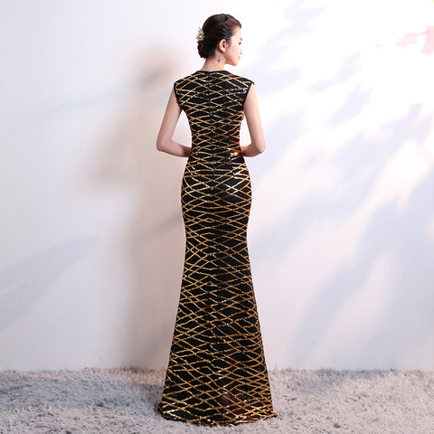 Elegant Sequins Long party Dress CODE: mon1157