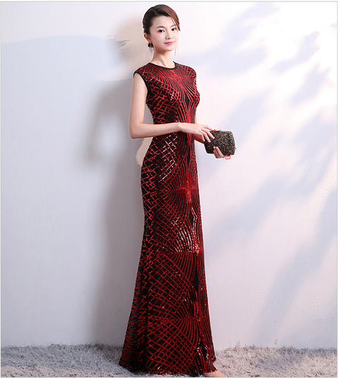 Elegant Sequins Long party Dress CODE: mon1157