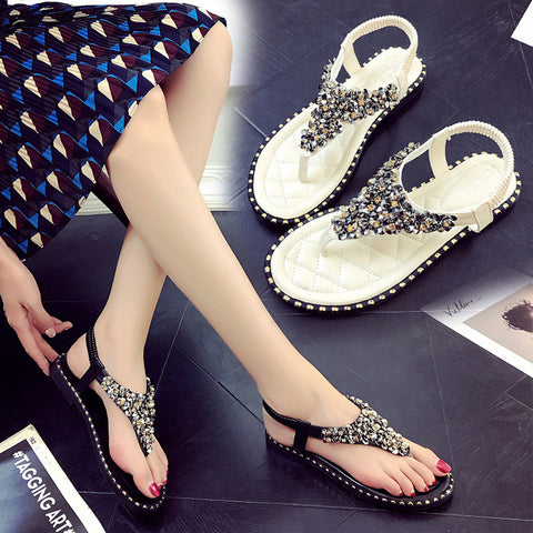 rhinestone flat sandals CODE: mon1159