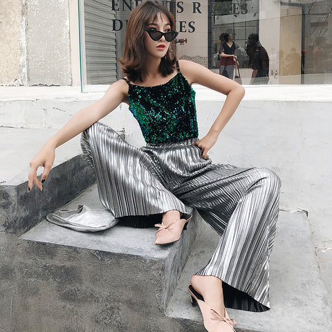 Metallic Stylish Elastic Pants CODE: mon1206