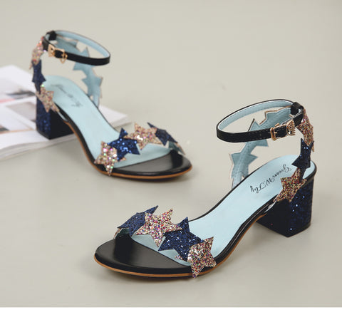 high-heeled Shiney stars buckle sandals CODE: mon1225