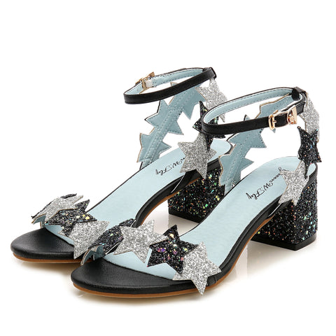 high-heeled Shiney stars buckle sandals CODE: mon1225